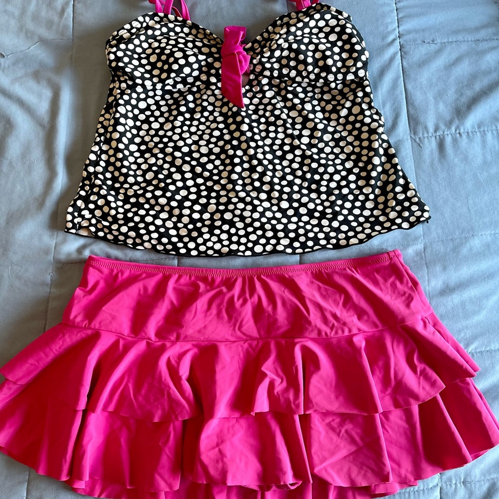 Tankini swim top and swim skirt